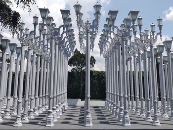 Panoramic shot of plants in city against sky