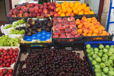 Various fruits for sale at market stall