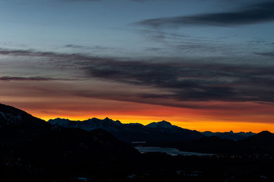 Scenic view of dramatic sky during sunset