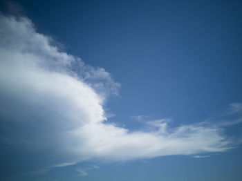 Low angle view of clouds in blue sky