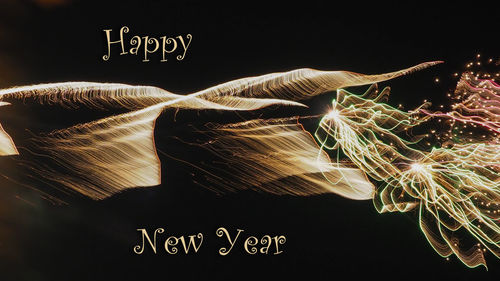 Close-up of illuminated text