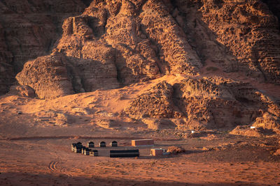 Scenic view of rock formation on desert