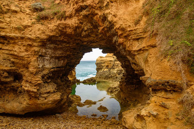 Rock formation in sea