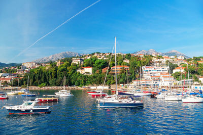 Herceg novi is coastal town located at the entrance to the bay of kotor in montenegro