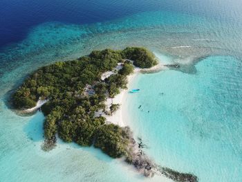 Aerial view of an island