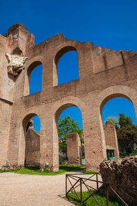 Detail of the walls of the basilica of maxentius and constantine in the roman forum in rome