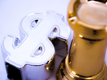 High angle view of tea cup on table