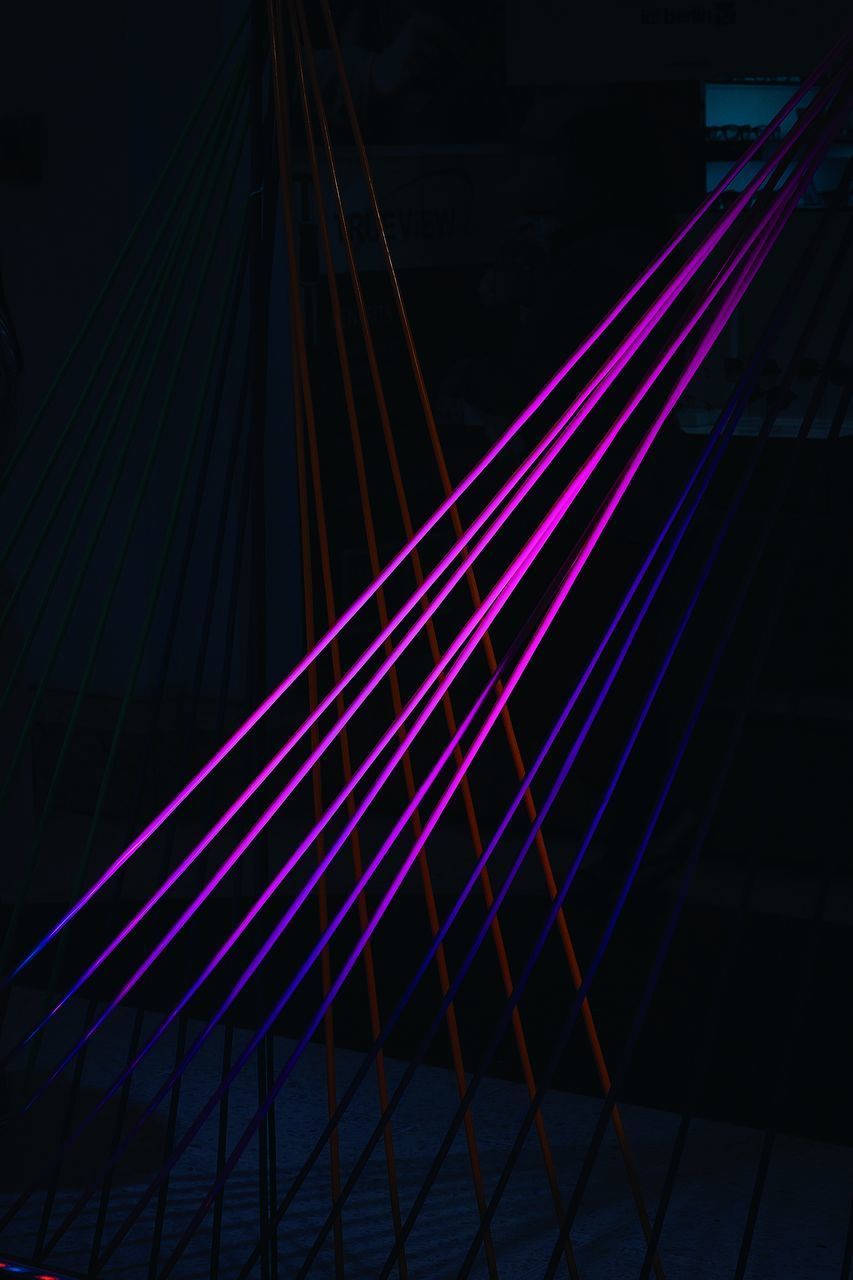 MULTI COLORED LIGHT TRAILS ON STAGE