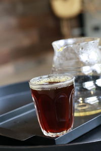 Close-up of coffee on table