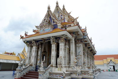 Low angle view of temple building against sky