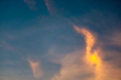 Low angle view of sky at sunset