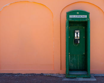 Closed door of building