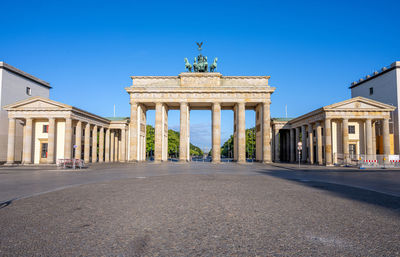 Panorama of the famous brandenburg gate in berlin with no people