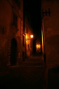 Illuminated building at night