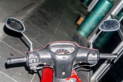 High angle view of bicycle