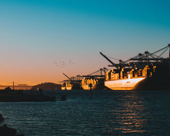 Cranes at harbor