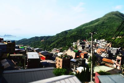 High angle view of townscape