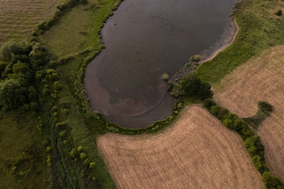 High angle view of beach