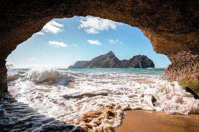 Panoramic view of beach against sky