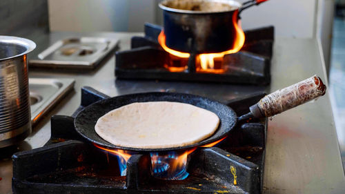 Tea light candles on barbecue grill