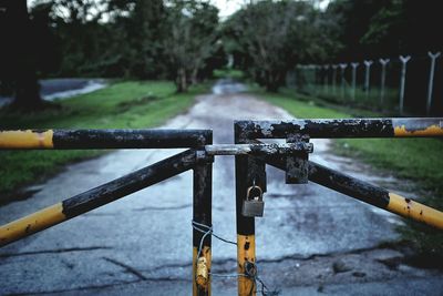 Padlock on gate