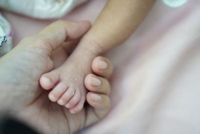 Close-up of baby hands