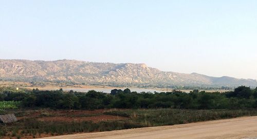 Scenic view of agricultural landscape against sky