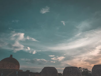 Panoramic view of buildings against sky during sunset