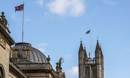 Low angle view of building against sky