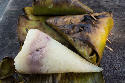 Close-up of food on leaf