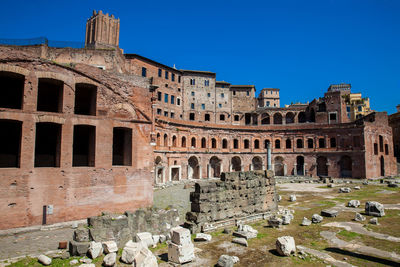 Ancient ruins of the market of trajan thought built on 100 and 110 ad in rome