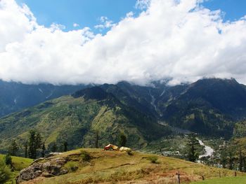 Scenic view of mountains against sky