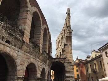 Low angle view of historic building against sky