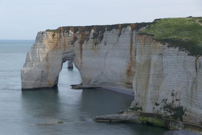 Scenic view of sea against sky in Étretat 