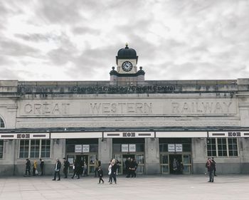 Group of people in front of building