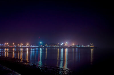 Night time view of dumaguete's dock from the boulevard.