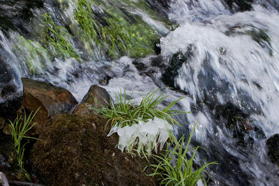 Close-up of waterfall