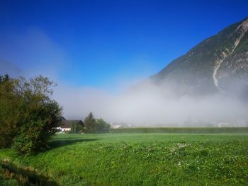 Scenic view of land against sky