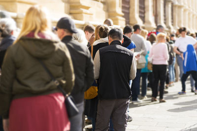 People on street in city