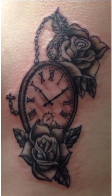 Pocket watch tattoo