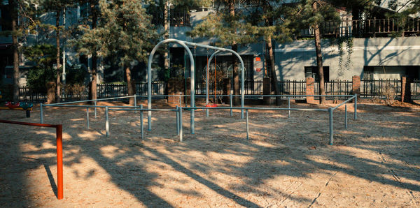 View of swing in winter