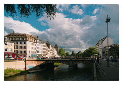 Bridge over river against sky