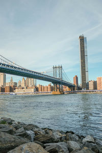 View of suspension bridge