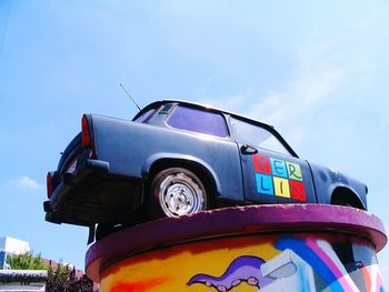 Vintage car against blue sky