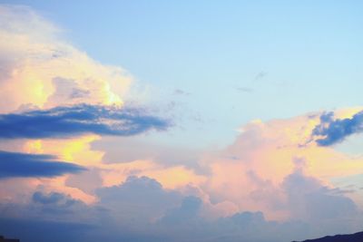 Low angle view of sky during sunset