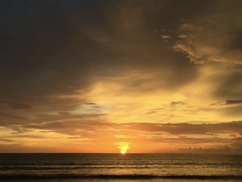 Scenic view of sunset over sea