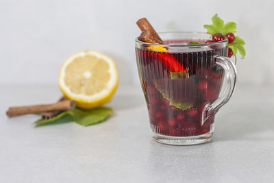 Close-up of drink on table