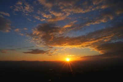 Scenic view of silhouette landscape against sky during sunset