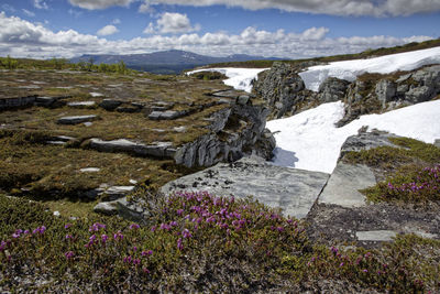 Scenic view of mountains against sky