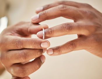 Cropped image of woman holding hands